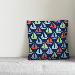 Nautical Sailboat Print 20x20 Throw Pillow Cover