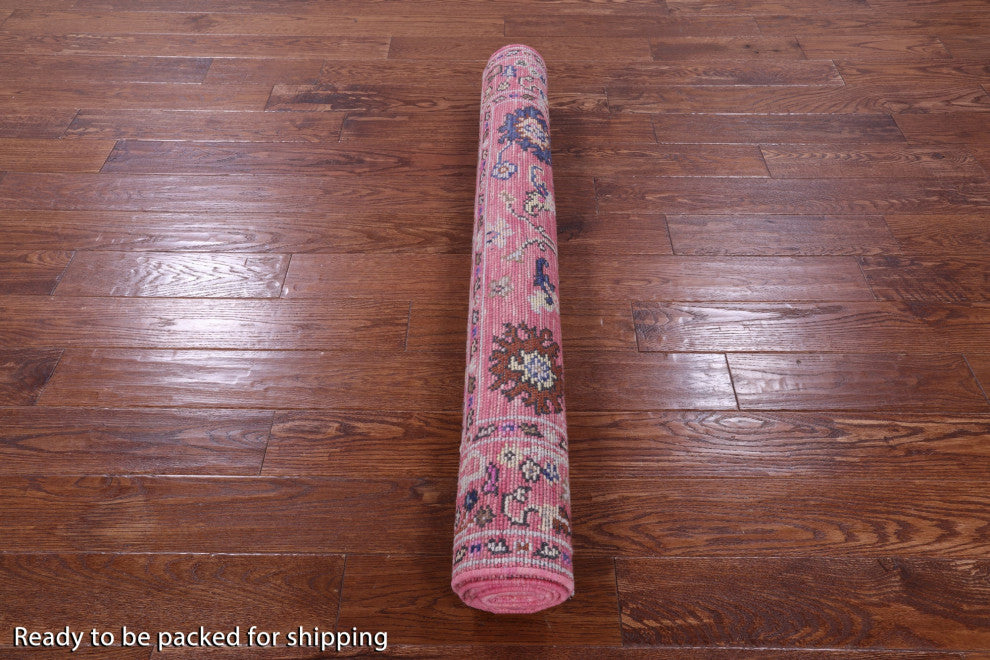 Hand-Knotted Turkish Oushak Wool Rug 4' 2" X 6' 4" - Q15345