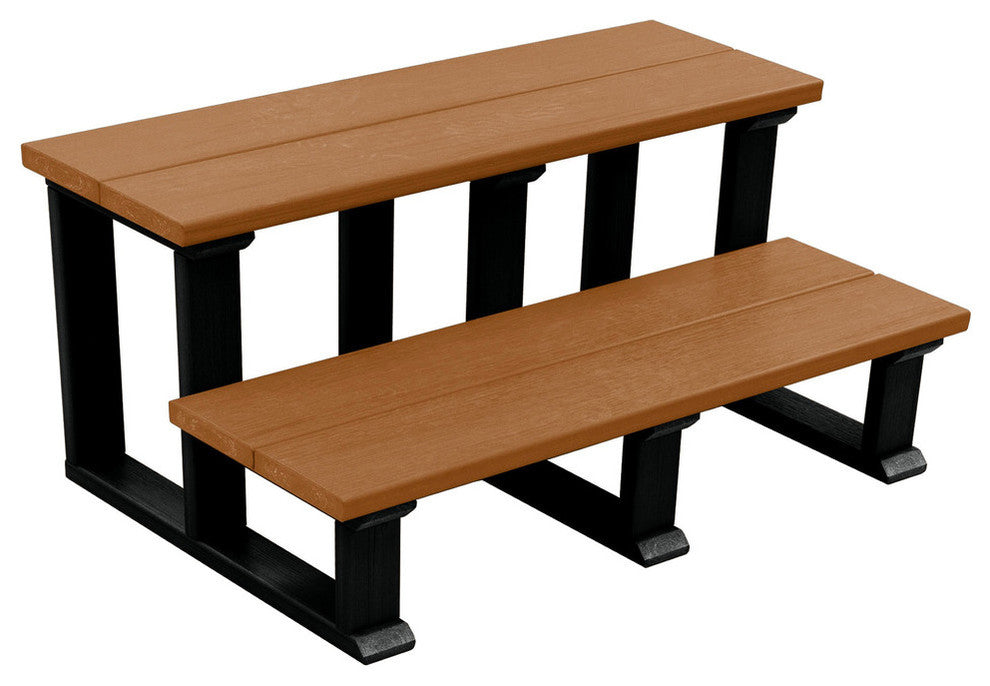 Spa 2-Tier Steps, 32", Redwood