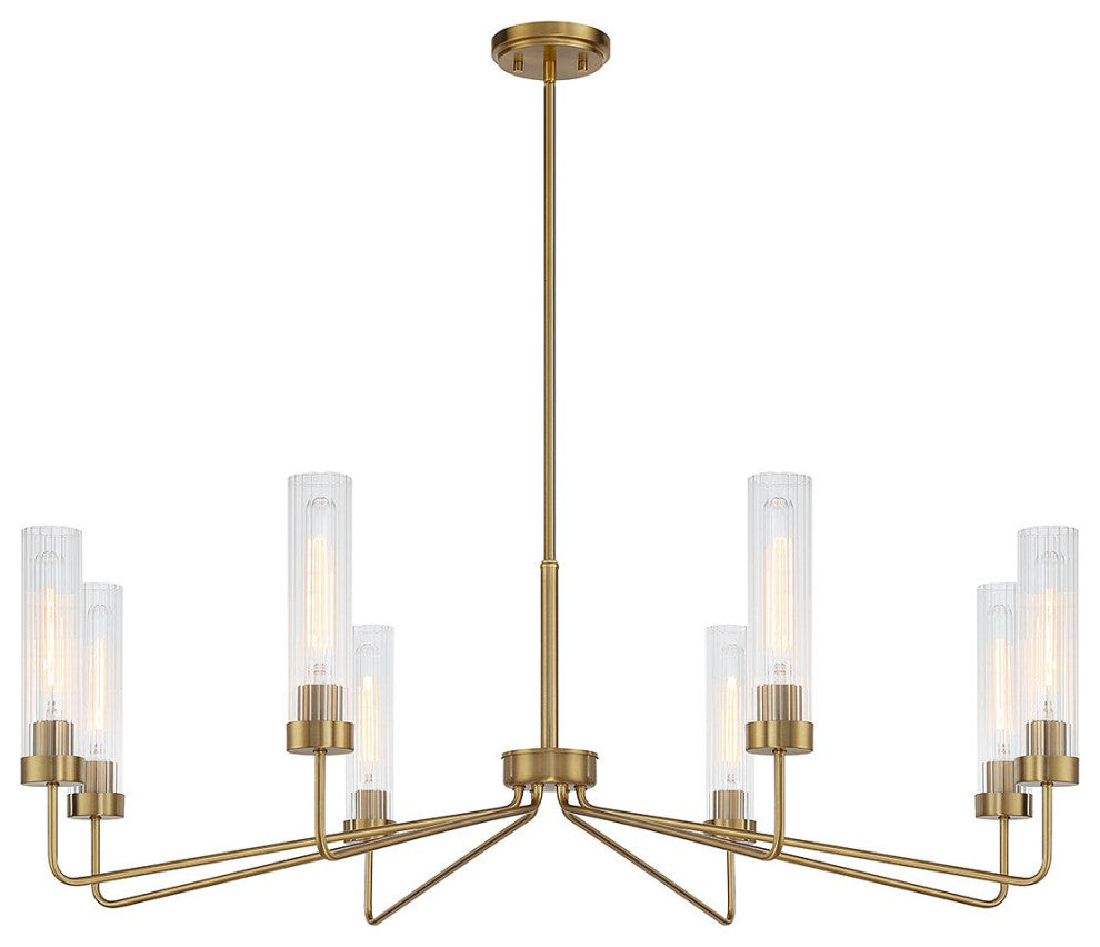 Baker Chandelier, Warm Brass, 8-Light