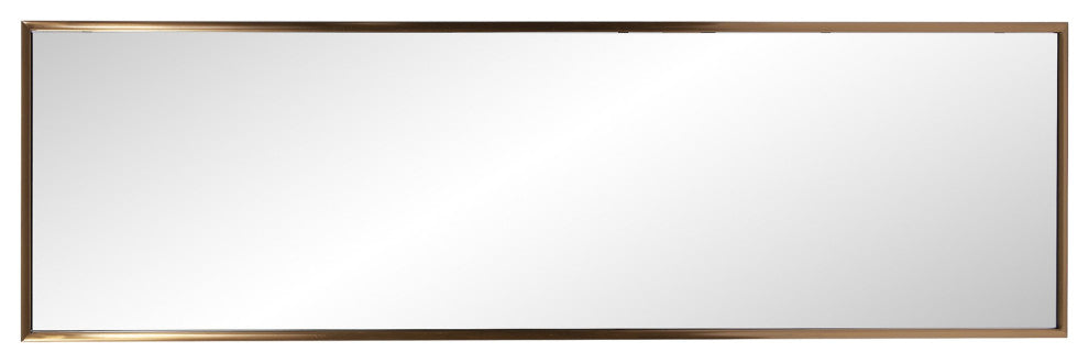 Antiqued Brushed Brass Rectangular Full Length Wall Mirror
