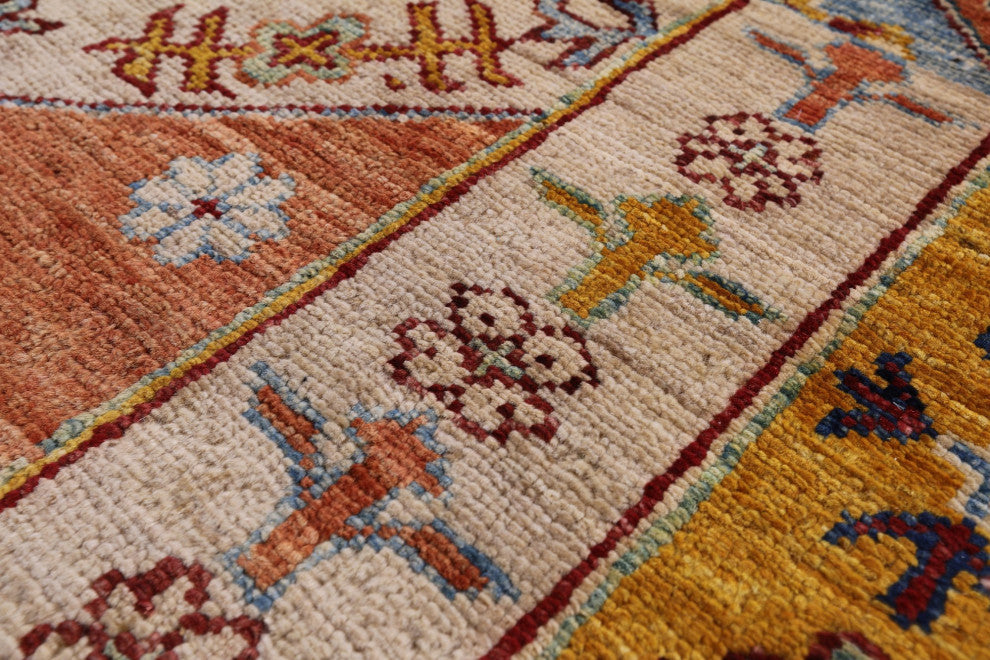 4' 0" X 6' 5" Super Kazak Handmade Wool Rug Q11098