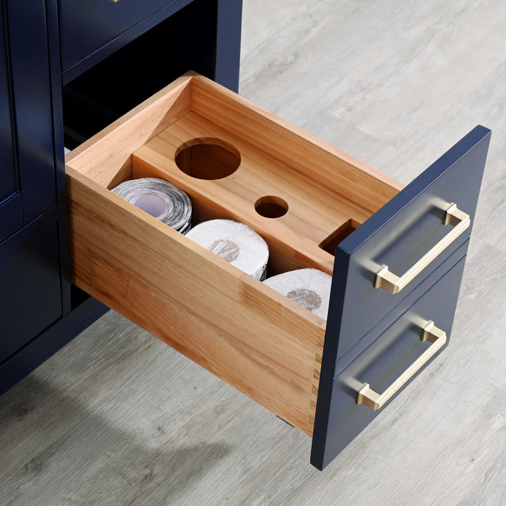 48" Bathroom Cabinet Countertop Set, Blue, Center