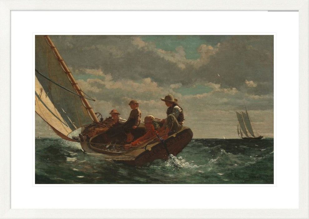 "Breezing Up" Framed Digital Print by Winslow Homer, 39x27"