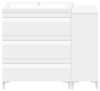 36" Freestanding White Vanity Set With Sink, LV8-C1B-36W, Style 8