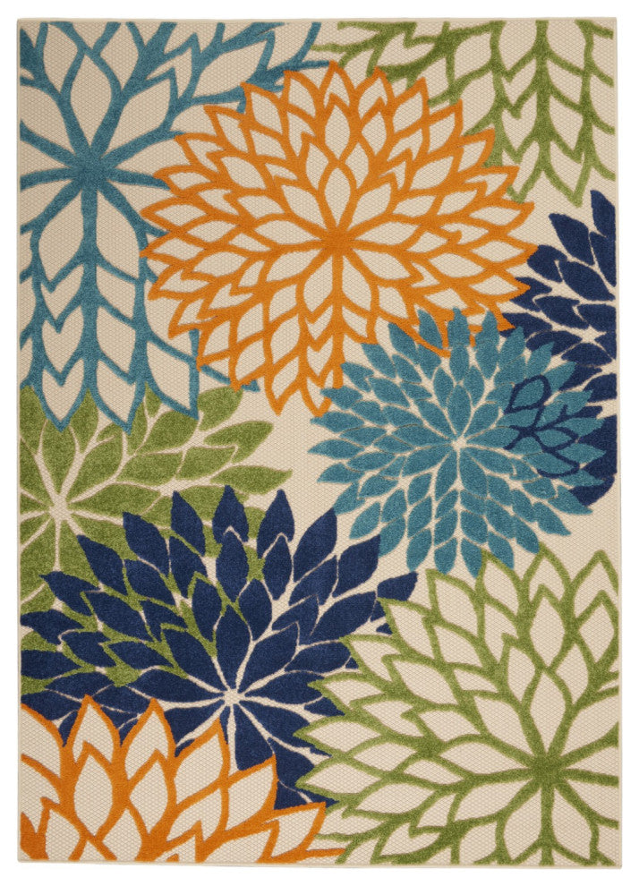 6 x 9 Multicolor Floral Indoor Outdoor Area Rug