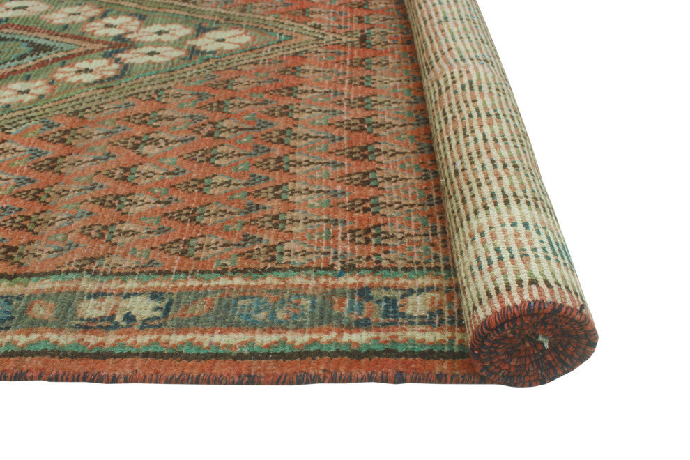 Semi-Antique Ilker Rust/Blue Runner, 3'4x9'7