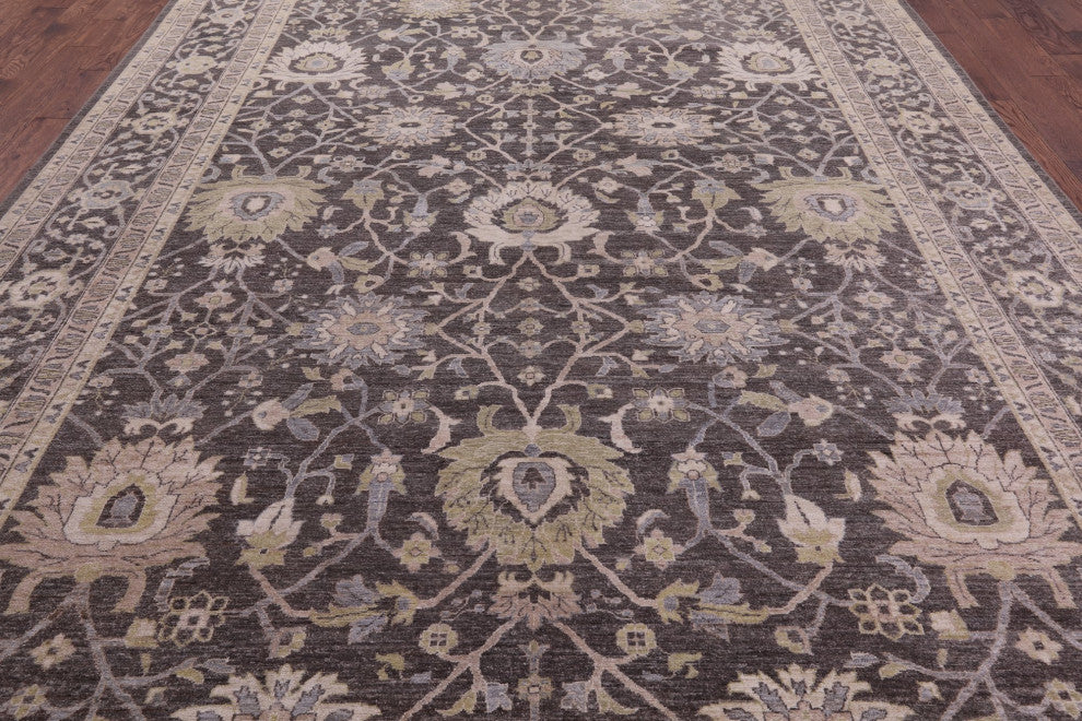 9' 9" X 13' 9" Peshawar Handmade Wool Rug Q9539