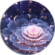 Fractal Flower Pink And Gray, Floral Digital Art Disc Metal Art, 38"
