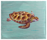 Betsy Drake Green Sea Turtle Fleece Throw