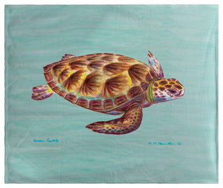 Betsy Drake Green Sea Turtle Fleece Throw