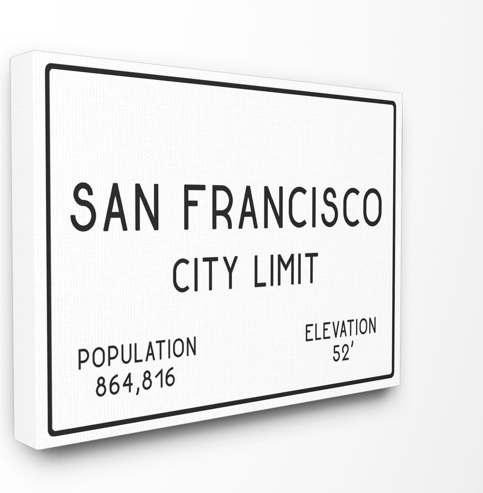 San Francisco City Limit, 24"x30", Stretched Canvas Wall Art