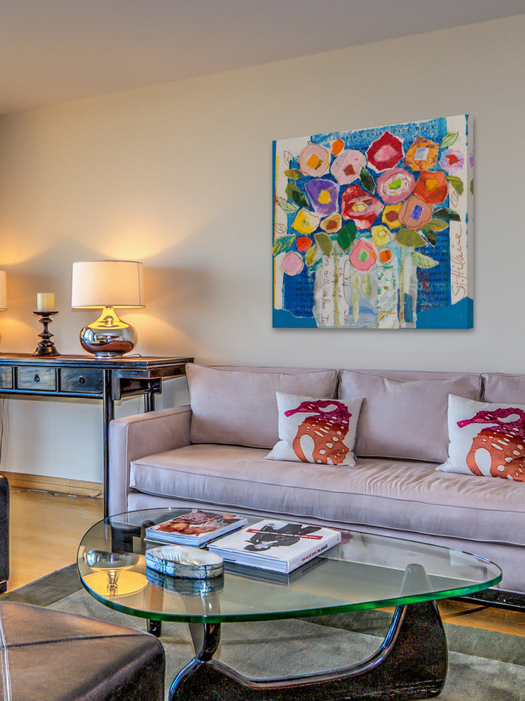 "Floral Composition" Painting Print on Wrapped Canvas, 48x48