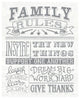 "Family Rules II Gray Words" Digital Paper Print by Mary Urban, 18"x22"