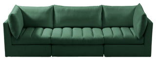 Jacob Velvet Upholstered 3-Piece Modular Sofa, Green
