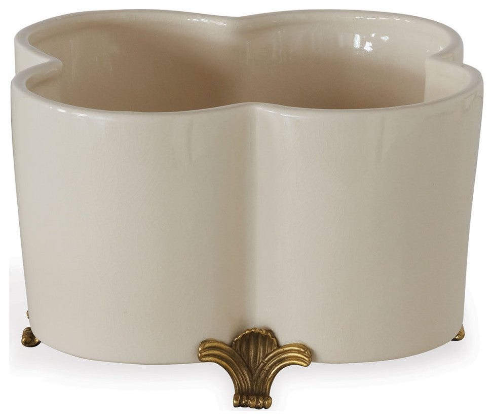 Cream Quatrefoil Planter