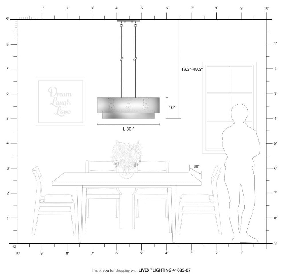 Manorwood 3-Light Bronze Medium Linear Chandelier with Hand Crafted Shades