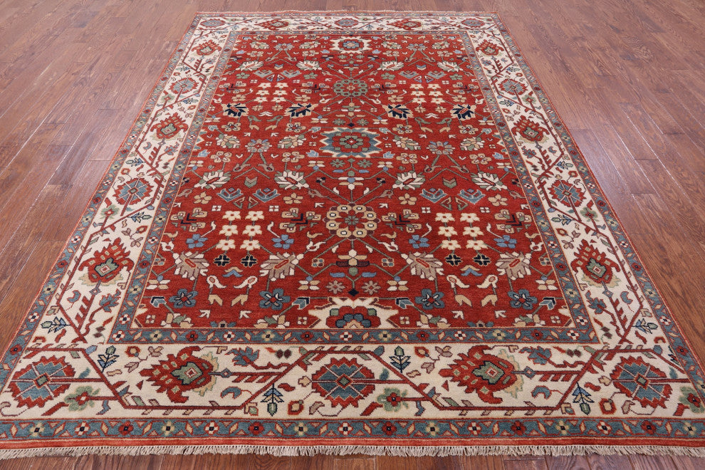 7' 11" X 10' 0" Handmade Persian Fine Serapi Wool Rug - Q16021