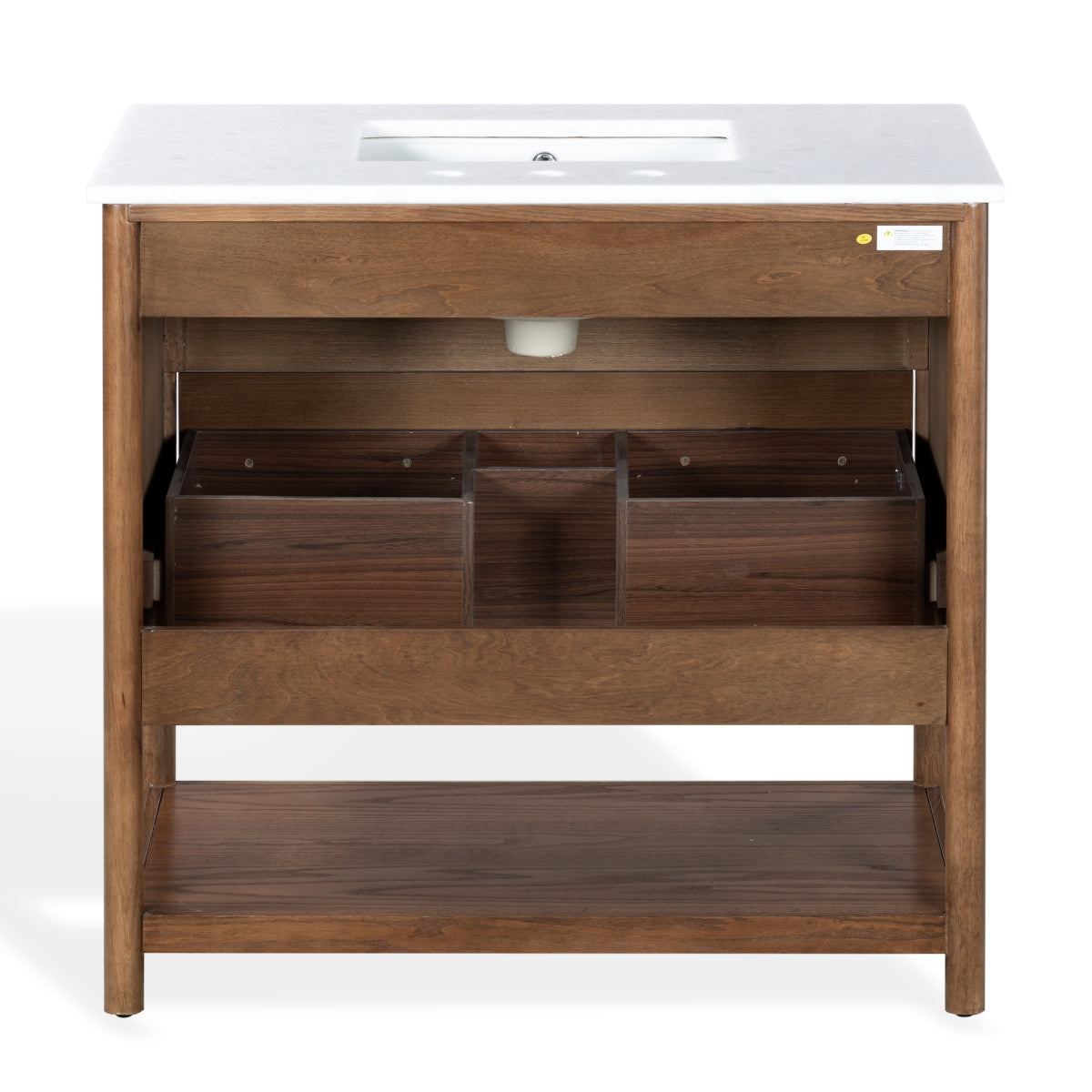 Safavieh Couture Jaylessa Vanity, Medium Oak/White, 36In