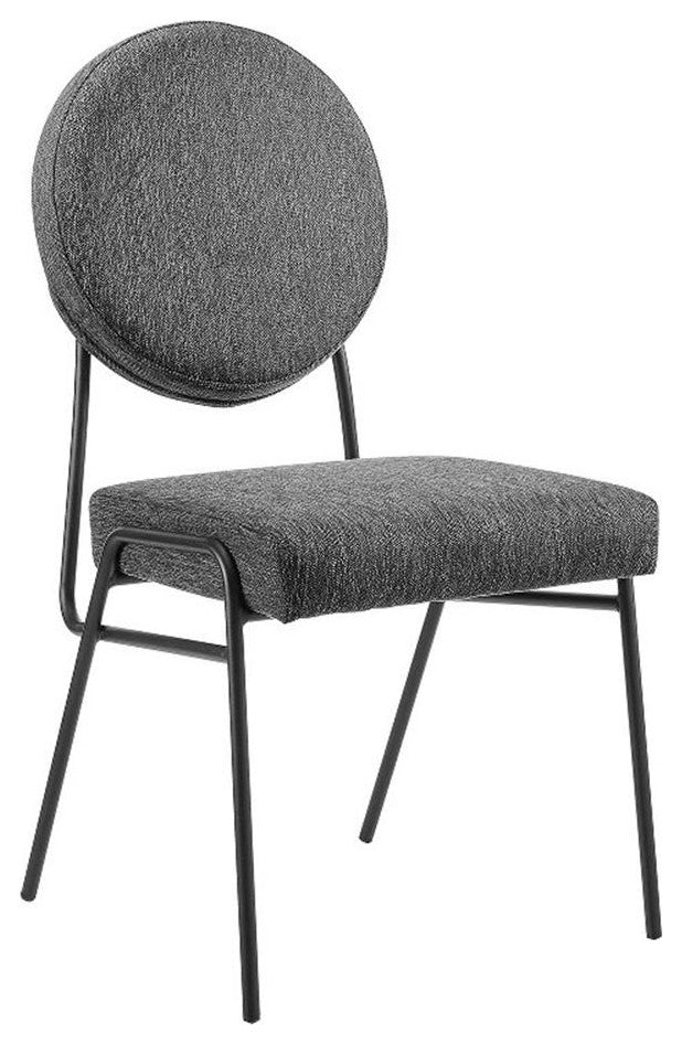 Modway Craft 18.5" Upholstered Fabric Dining Side Chair in Charcoal (Set of 2)