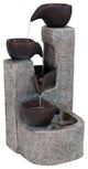 Sunnydaze Aged Tiered Vessels Solar Fountain With Battery Backup, 29"
