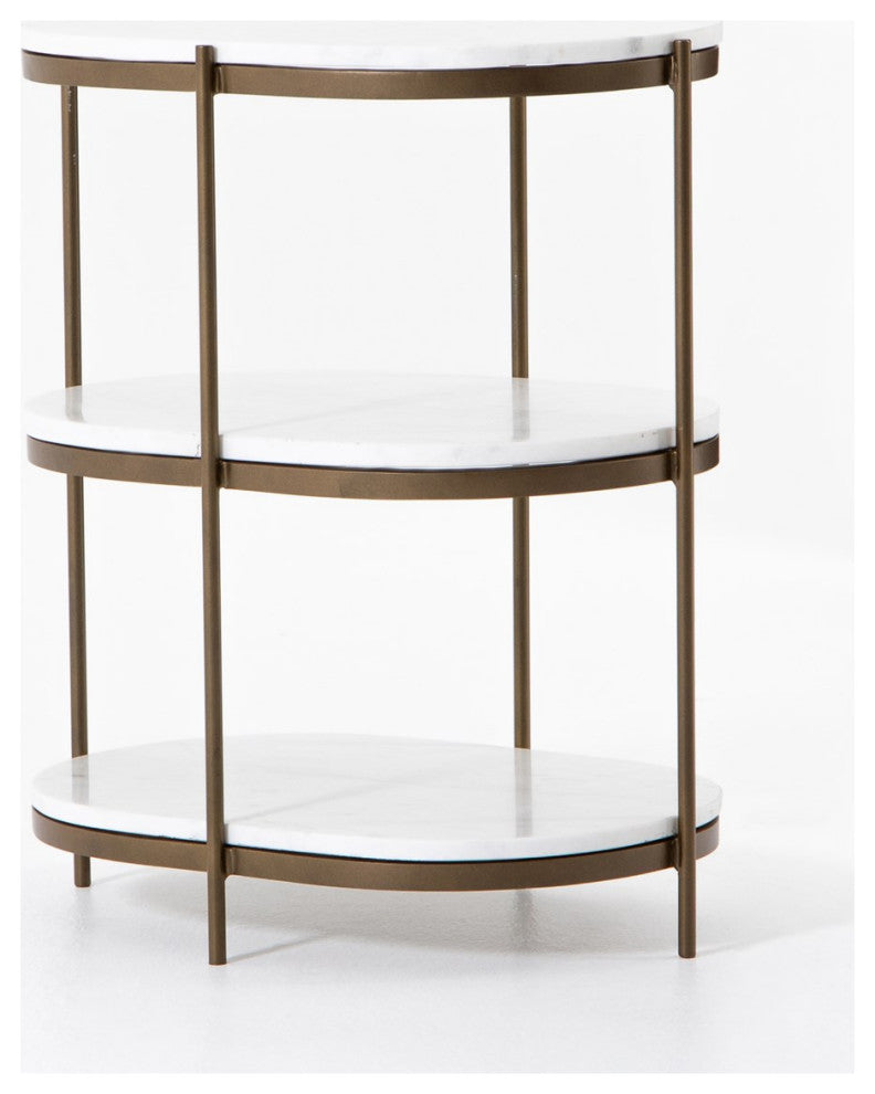 Felix Oval Nightstand-Antique Brass