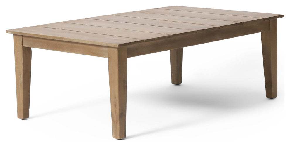 Elmcrest Outdoor Acacia Wood Coffee Table, Light Brown