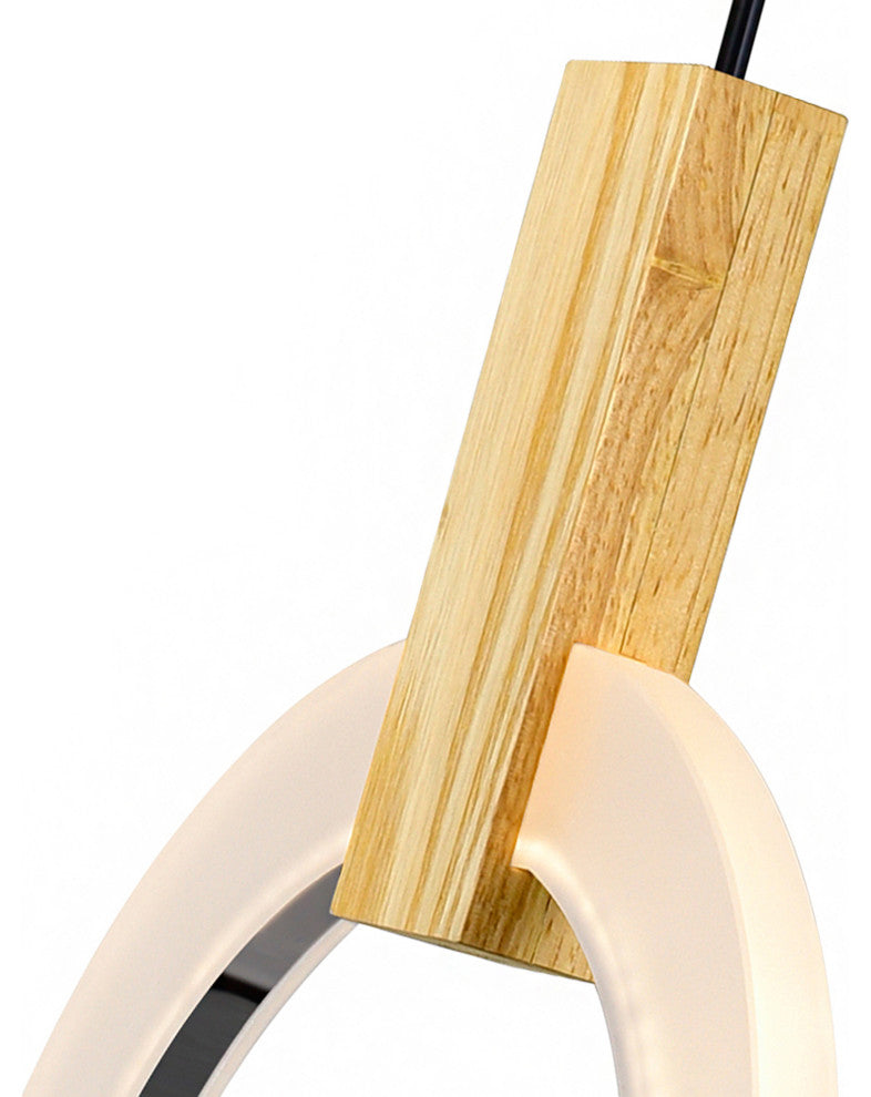 Anello LED Mini Pendant With White Oak Finish