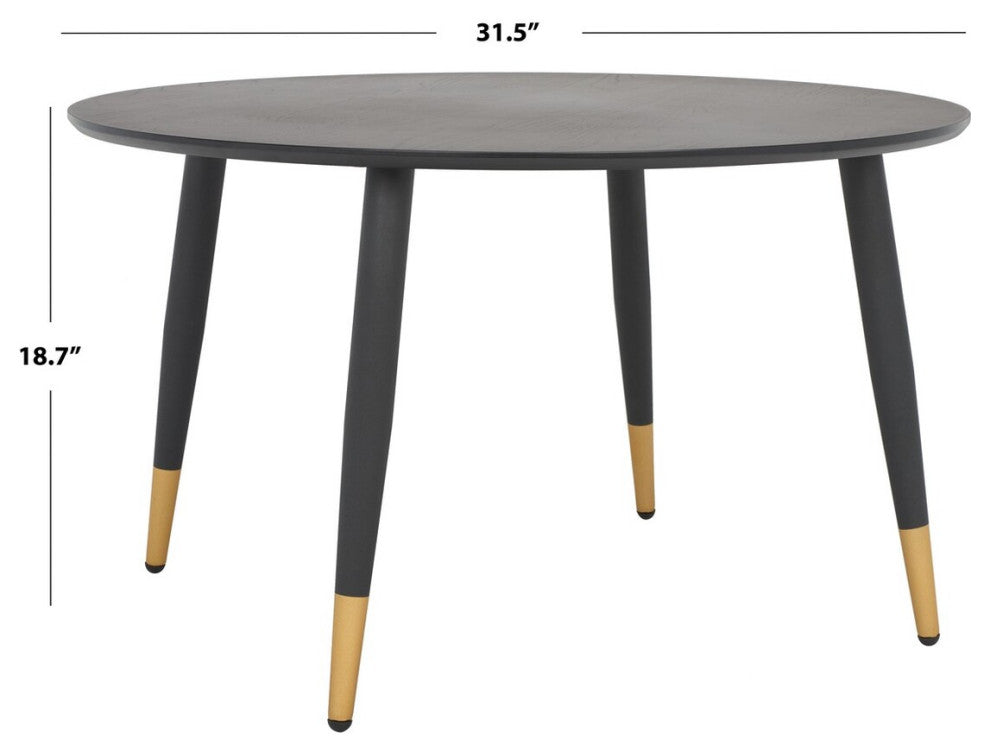 Safavieh Beck Round Coffee Table, Black/Gold