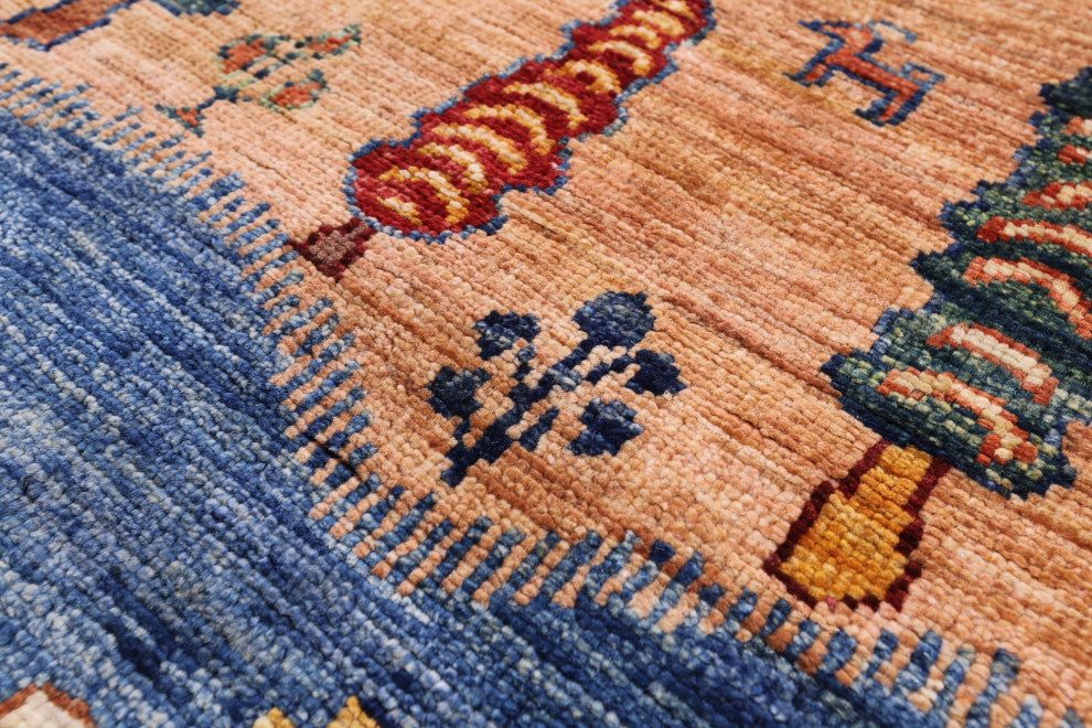 Persian Gabbeh Tribal Hand Knotted Rug 3' 8" X 5' 1" Q10732