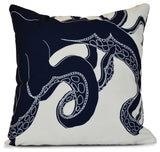 Gus, Animal Print Pillow, Navy Blue, 26"x26"