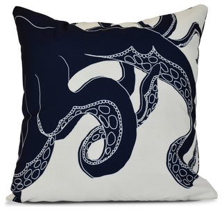 Gus, Animal Print Pillow, Navy Blue, 26"x26"