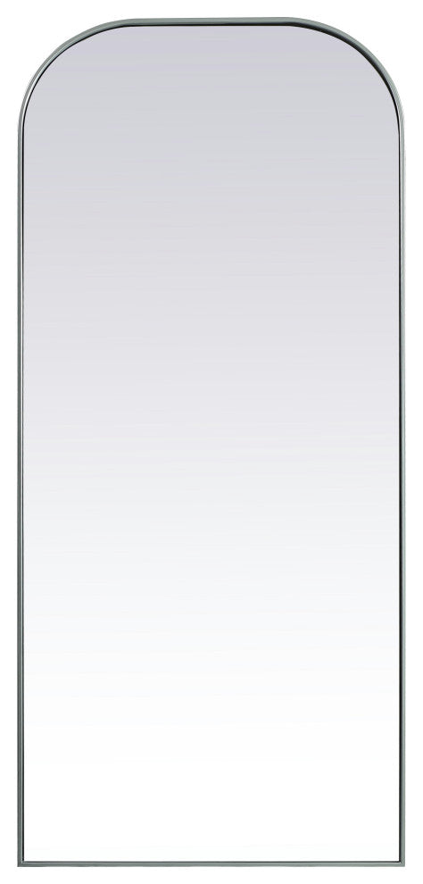 Metal Frame Arch Full Length Mirror 32X76 Inch, Silver