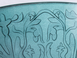 Eden Bath EB_GS03 Teal Glass Bathroom Vessel Sink with Embossed Pattern