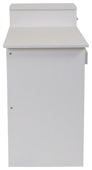 Highland Park White Computer Desk With Shelves and Drawer