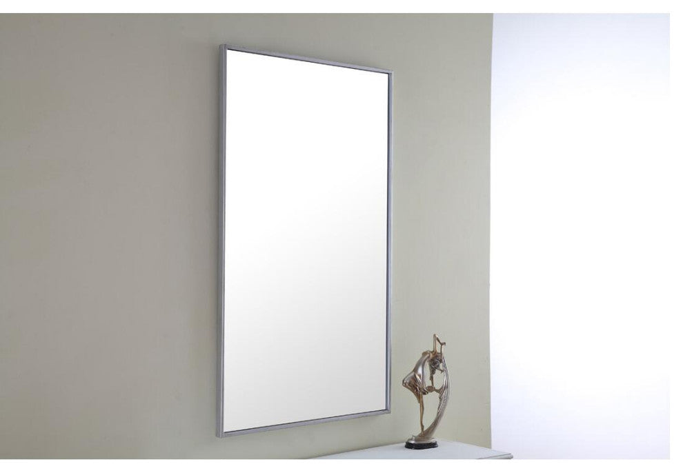 Elegant Eternity Metal Frame Rectangle Mirror 24 Inch Silver
