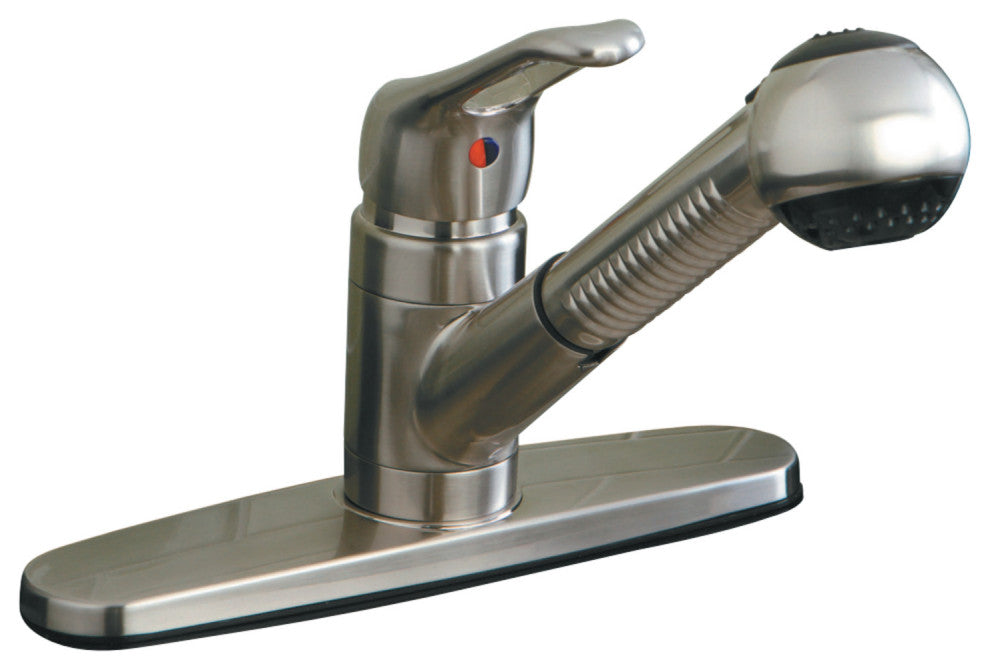 Kingston Brass Single-Handle Pull-Out Kitchen Faucet, Brushed Nickel