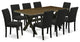 9-Piece Set, 8 Chairs and Dining Table, Black