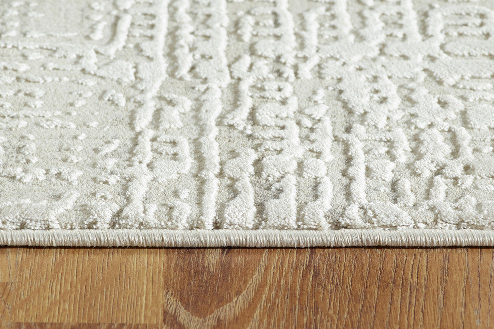 Quartz 27035-110 Area Rug, Beige, 5'3" Round