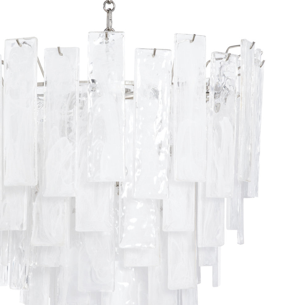 Glacier Chandelier Small, Polished Nickel