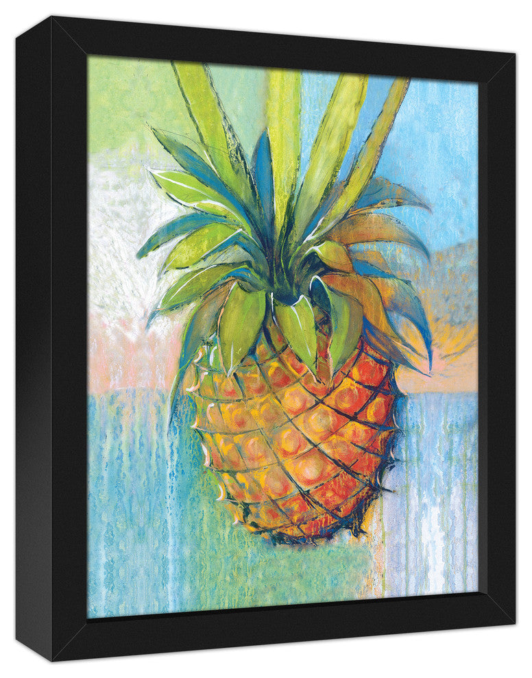 Tropical Pineapple 11x14 Black Framed Canvas