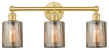 Edison Cobbleskill 3-Light 23" Vanity Light, Satin Gold Finish, Mercury Shade