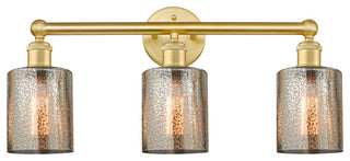 Edison Cobbleskill 3-Light 23" Vanity Light, Satin Gold Finish, Mercury Shade