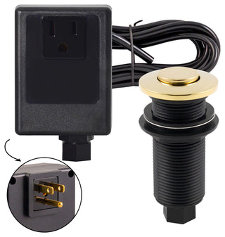 Disposal Air Switch And Single Outlet Control Box In Polished Brass