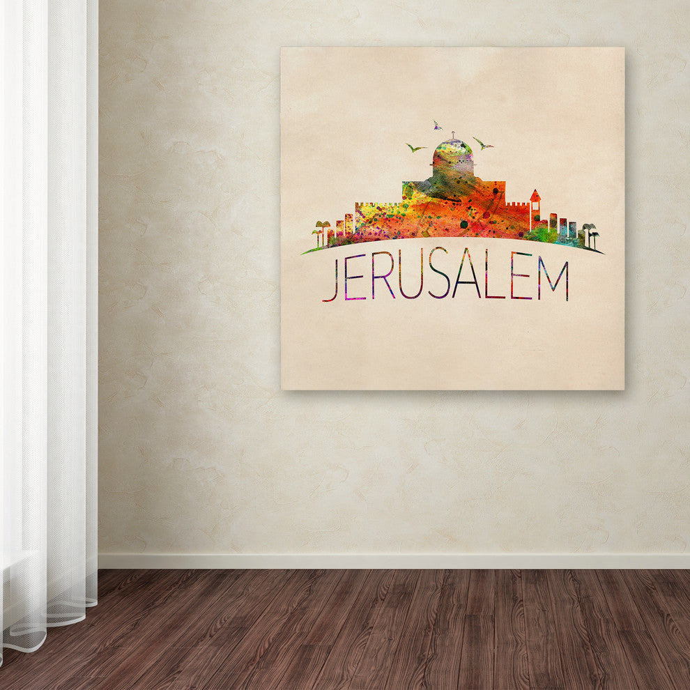 Mark Ashkenazi 'Jerusalem' Canvas Art, 14"x14"