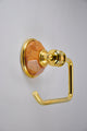 Toilet Paper Holder With Rosso Verona Marble Accents, Unlacquered Bronze