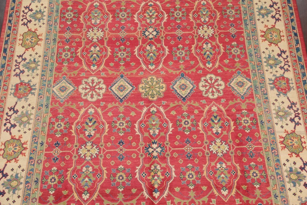 HandKnotted Super Kazak Traditional Pakistani Oriental Area Rug, Red 9'11"X 8'1"