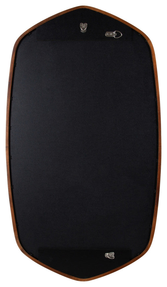 McLean Oval Wood Framed Mirror, Walnut Brown 20x36