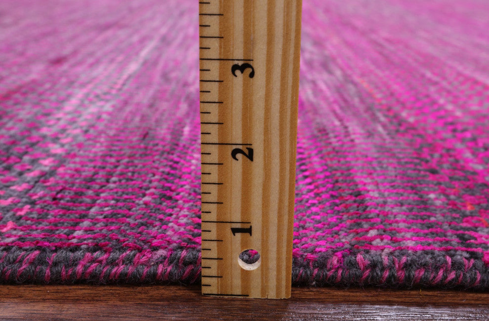 7' Square Wool and Silk Super Savannah Gabbeh Hand Knotted Rug Q6096