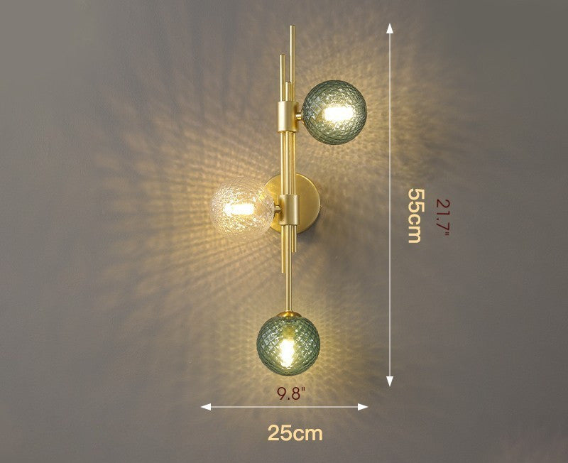 Mieres | Luxury Minimalist Glass LED Wall Lamp, Green + White, Right